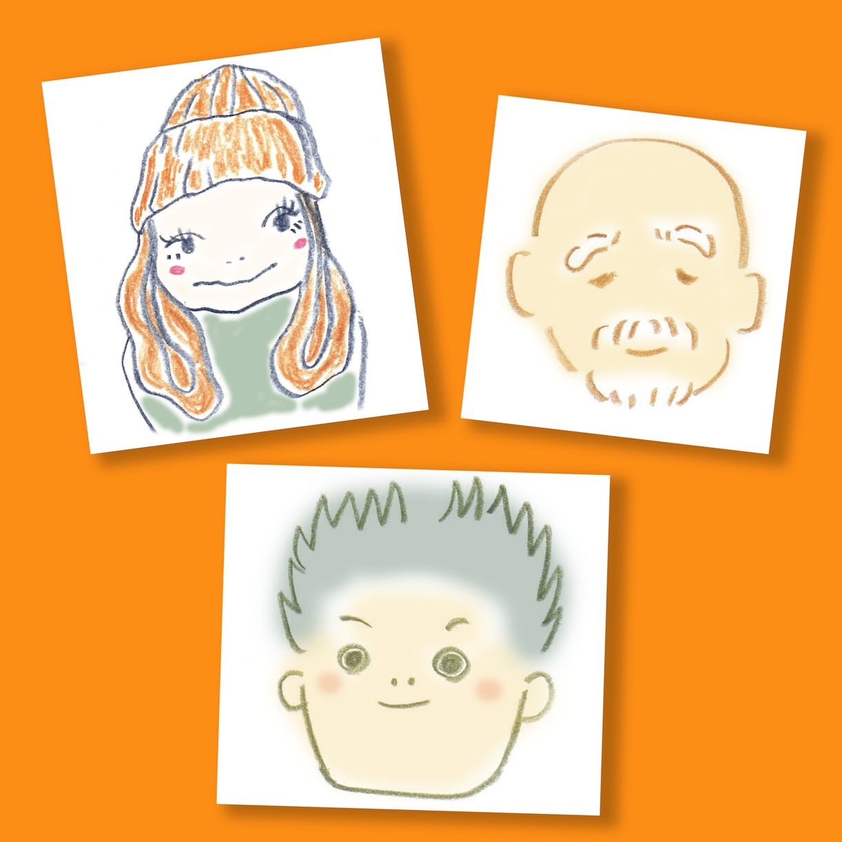 色鉛筆・手描きで○ゆる〜い似顔絵○描きます アイコンや贈り物に★かわいげを添えたいあなたに イメージ3