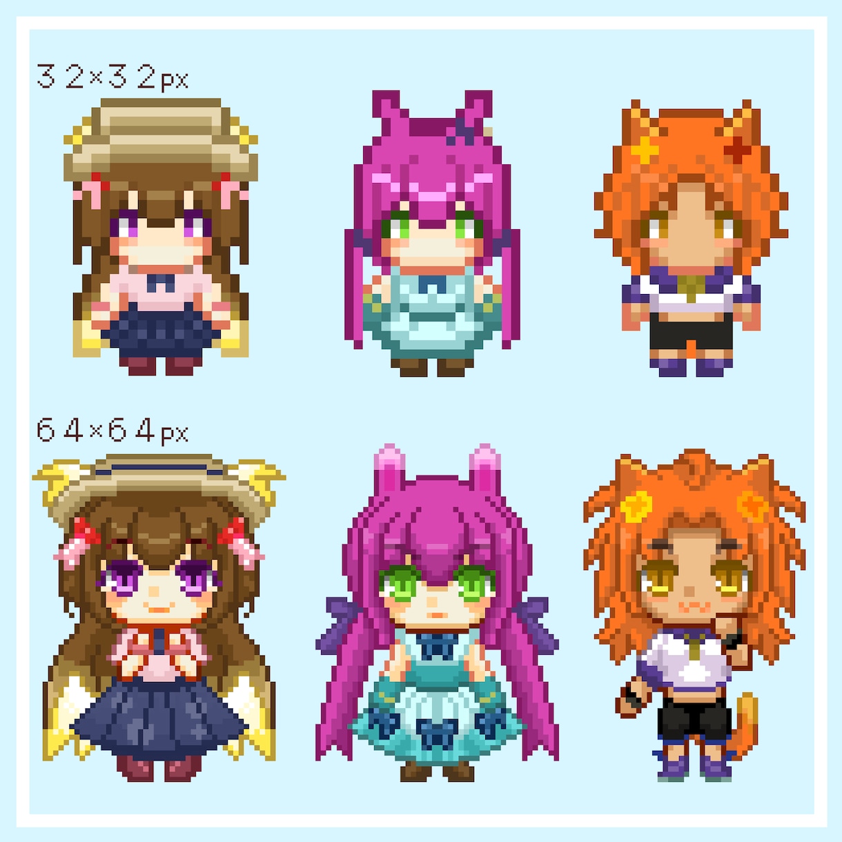 SNS用かわいい2頭身ドット絵アイコン制作します オリジナルのドットイラストアイコンがほしい方に！ イメージ2
