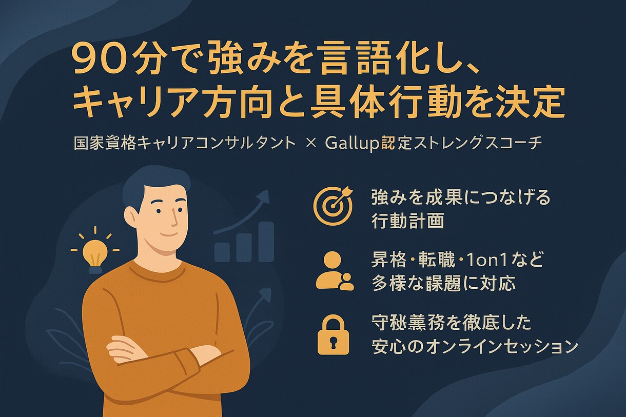 強みを活かしたキャリアコーチングをします キャリアコンサルタント×ストレングスコーチの資格でサポート イメージ1