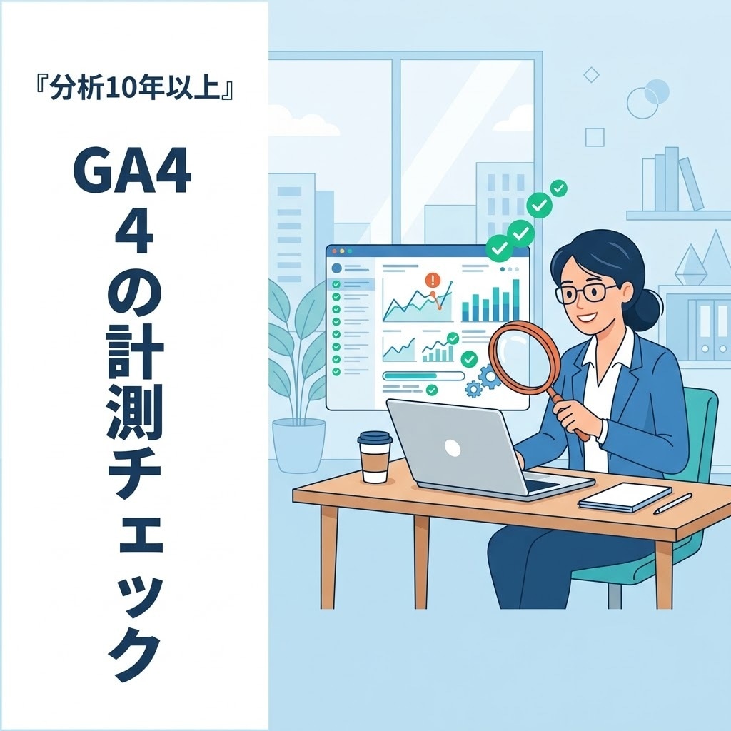 GA4の設定・計測チェックします 診断＋修正代行GA4の計測もれを診断します イメージ1