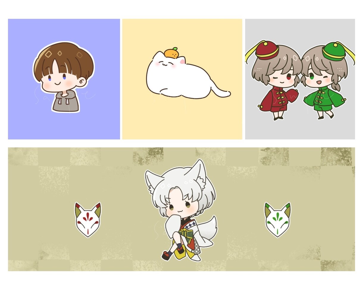 ゆるっとかわいいデフォルメアイコン描きます ◇似顔絵や動物も◎アイコン以外も受け付けてます イメージ1