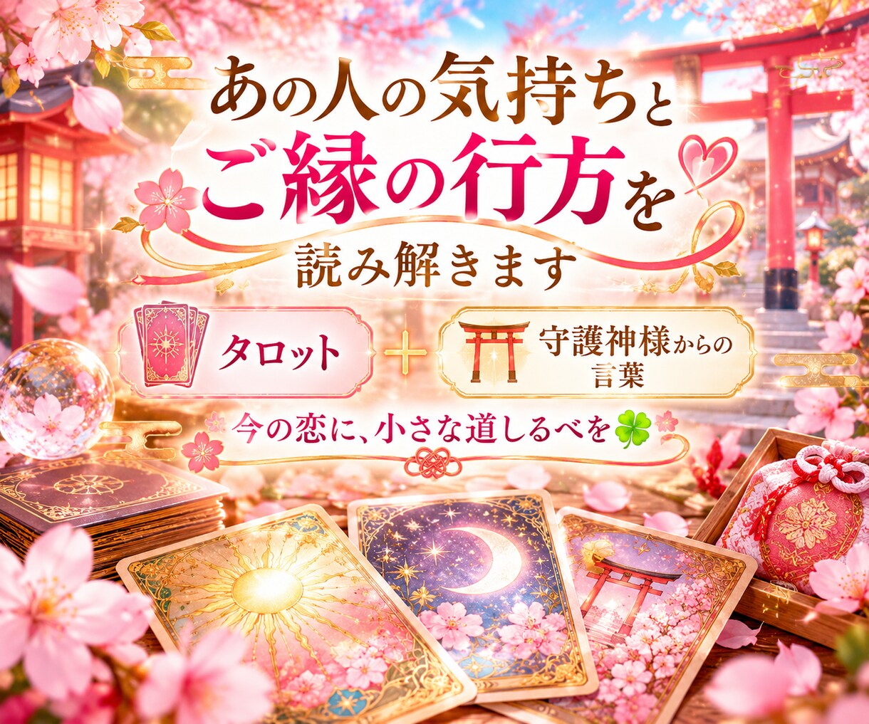 あの人の氣持ちと恋の行方❤守護神ﾀﾛｯﾄで占います ❤この恋どうなる？⛩️ご縁を読み言葉を届けます☯️☘️✨️ イメージ2