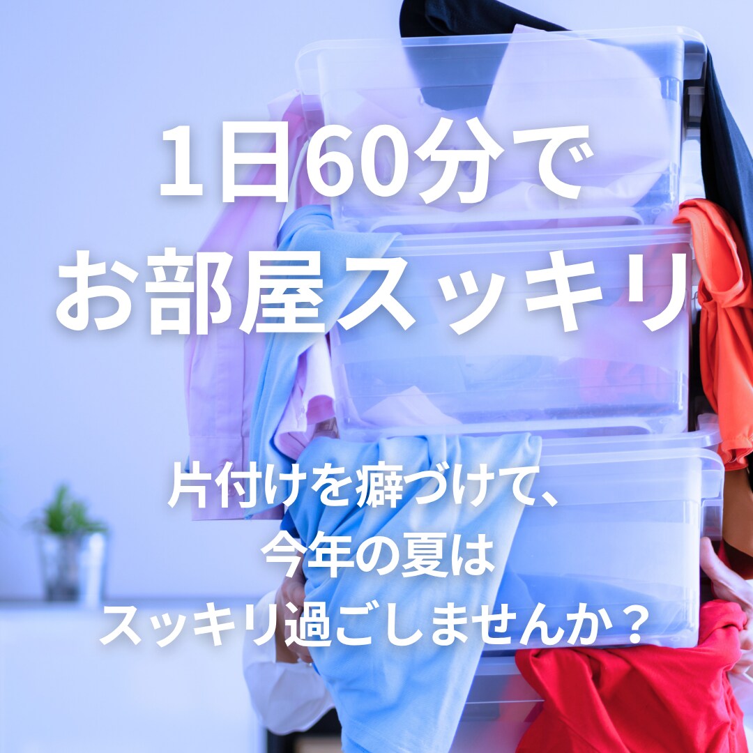 1回60分で、お部屋スッキリさせます 1回60分で、あなたにあった断捨離の判断基準も教えます イメージ1