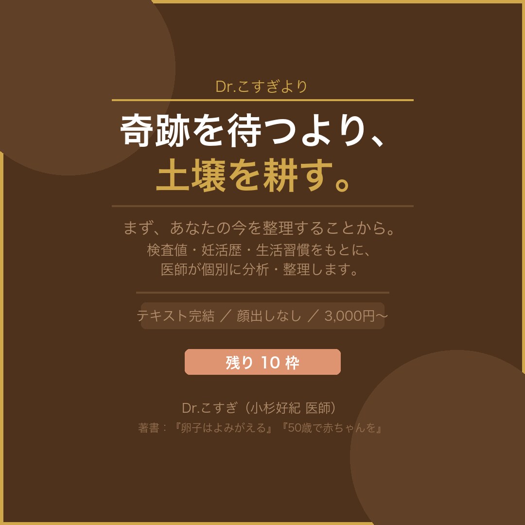 医師が教える妊活準備講座、開講します 妊娠は一発勝負じゃない。準備の結果。 イメージ7