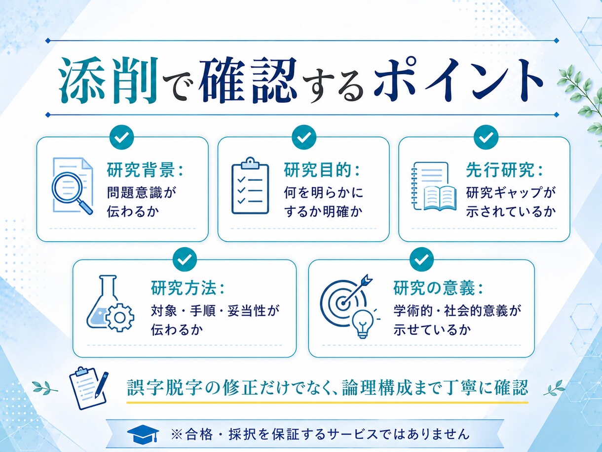 研究計画書を添削します 研究の魅力が伝わる構成へ整えます イメージ3