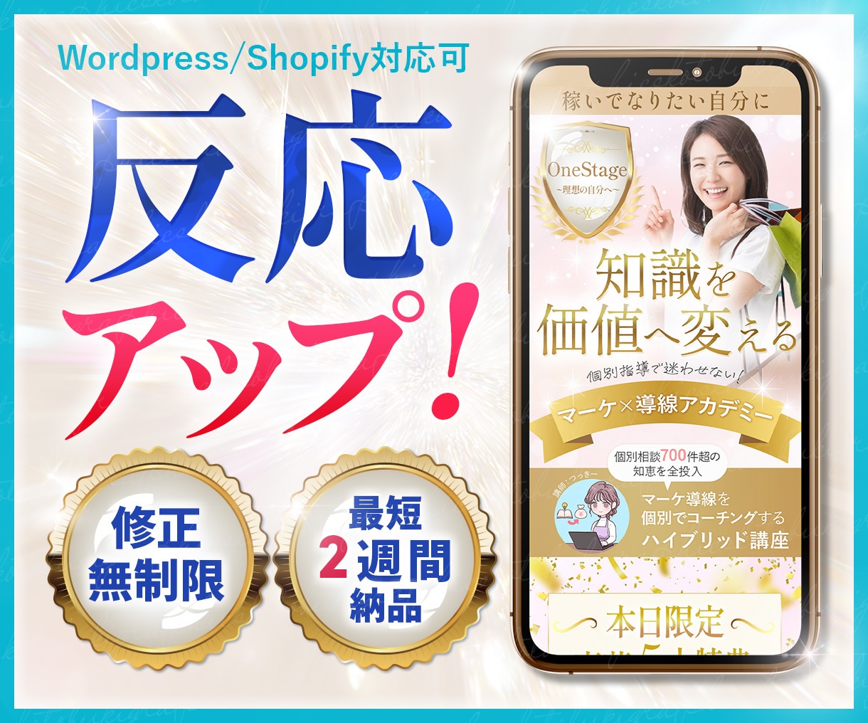 反応UP！世界観と魅力を伝えるLP制作します ★5.0プラチナ｜WPShopify/(Pagefly)対応 イメージ1
