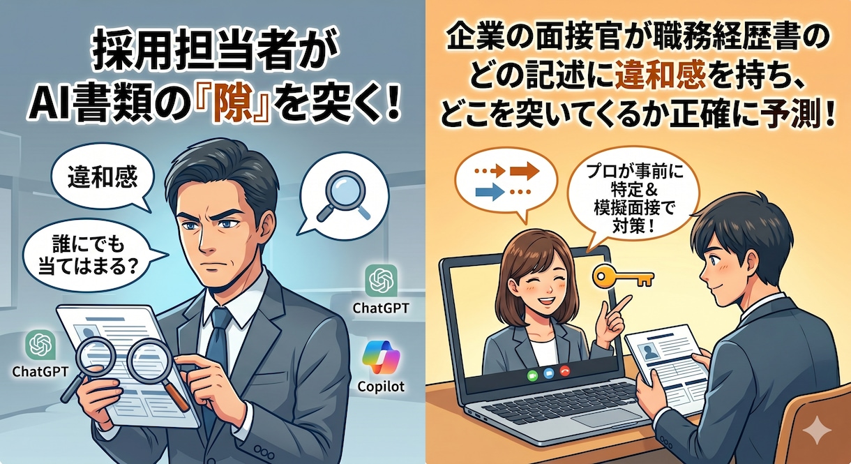 職務経歴書の面接ボロを徹底克服！言語化支援等します AIの完璧な書類を自分の言葉に！採用目線の模擬面接＆言語化 イメージ4