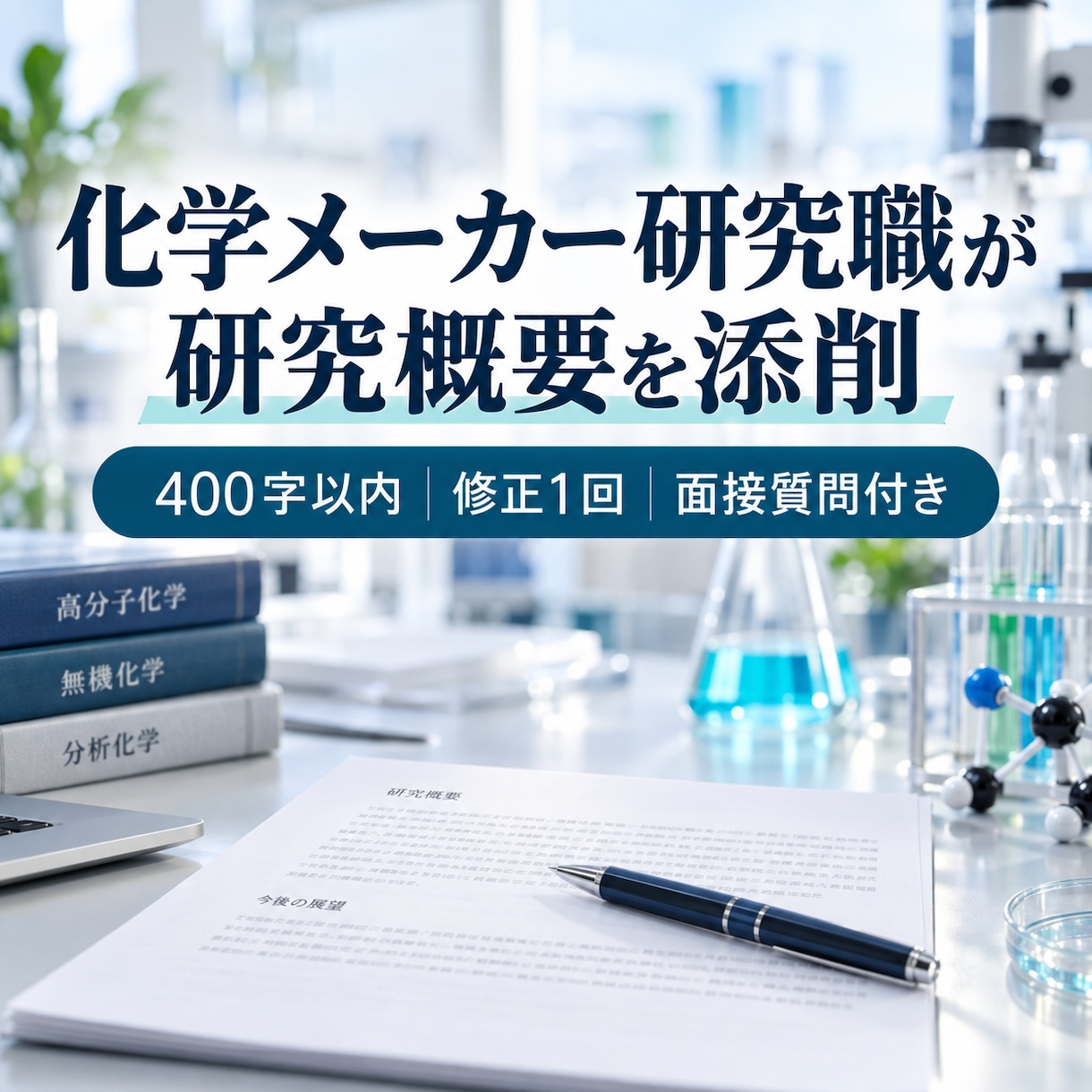 化学メーカー志望の研究内容・ESを添削しますます 化学メーカー研究職が研究概要を添削します イメージ1