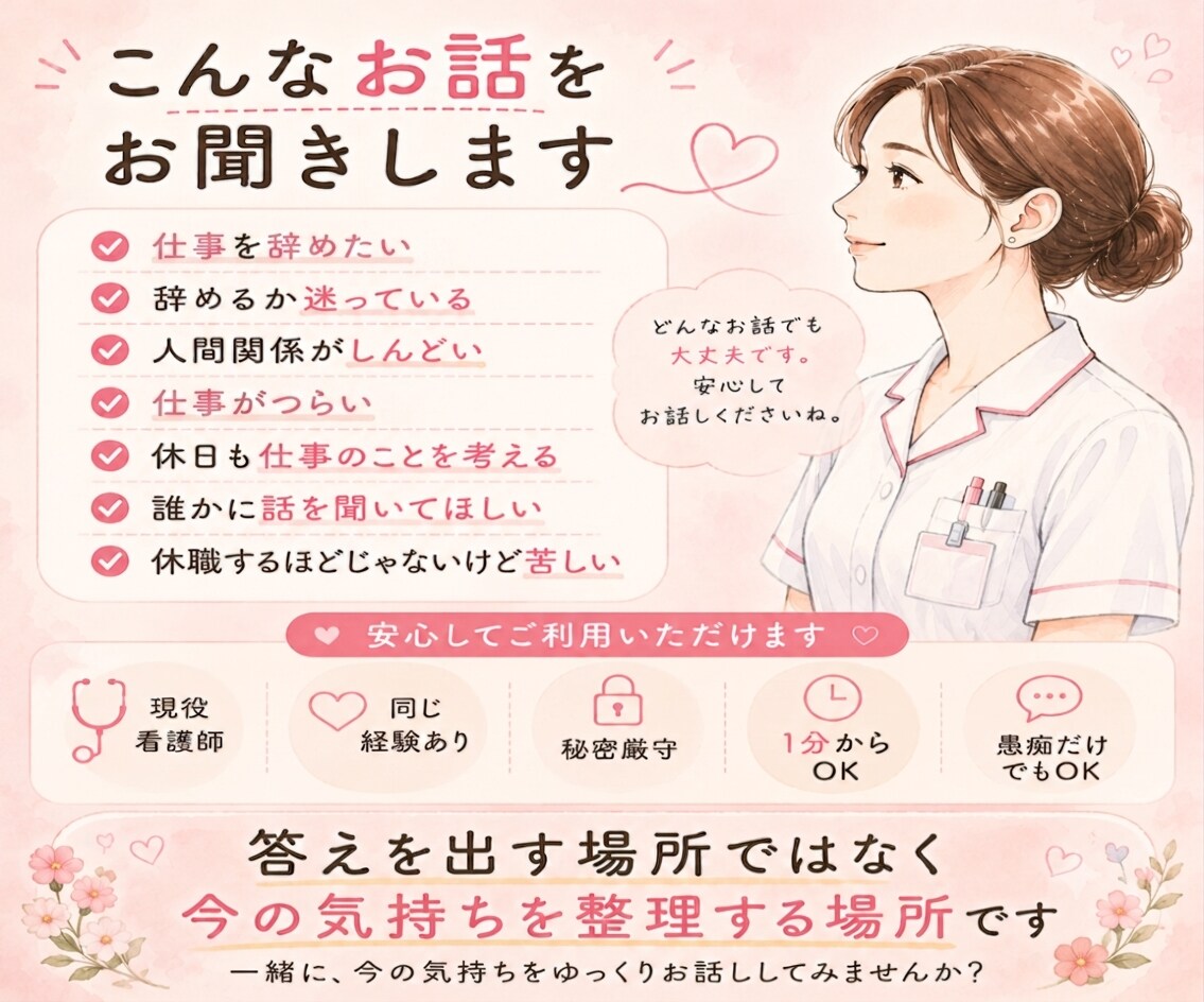 仕事がつらい・辞めたい気持ちを否定せずお聞きします 辞めたいけど辞められない。 気持ちを否定せずにお聞きします。 イメージ4
