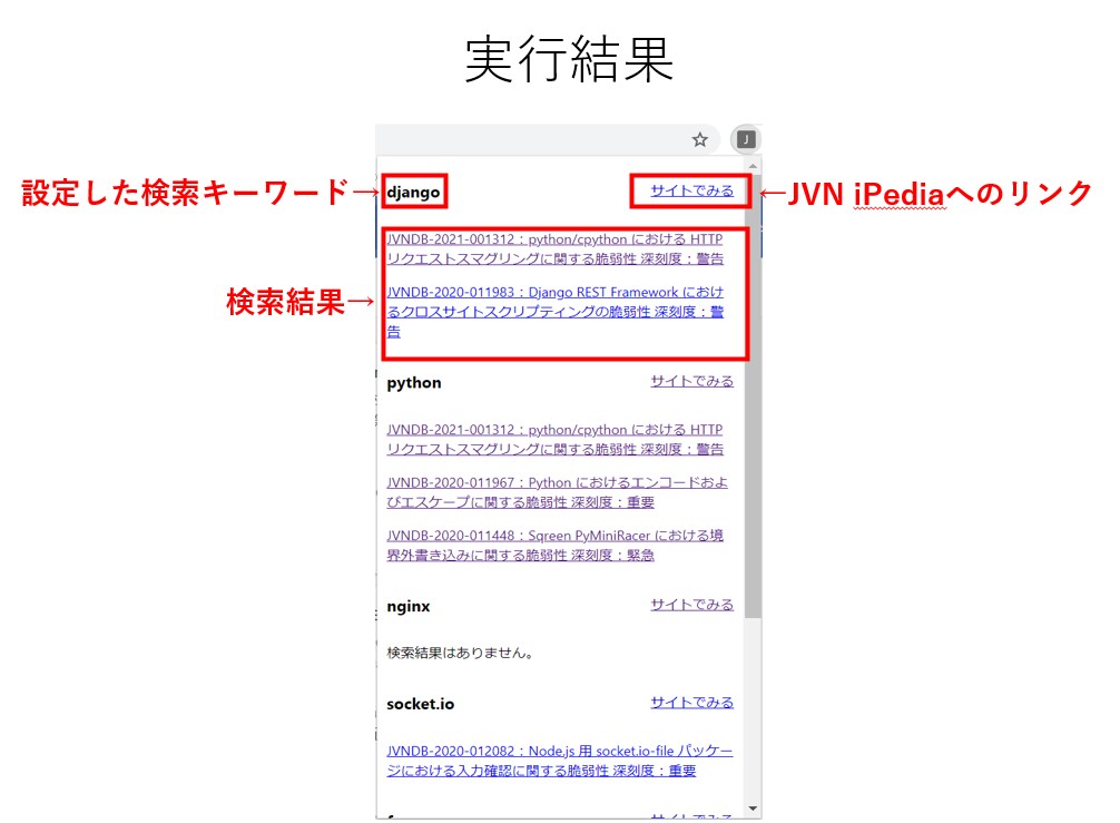 簡単に脆弱性情報を取得できるツール販売します chrome拡張機能でワンクリック検索！！ イメージ4