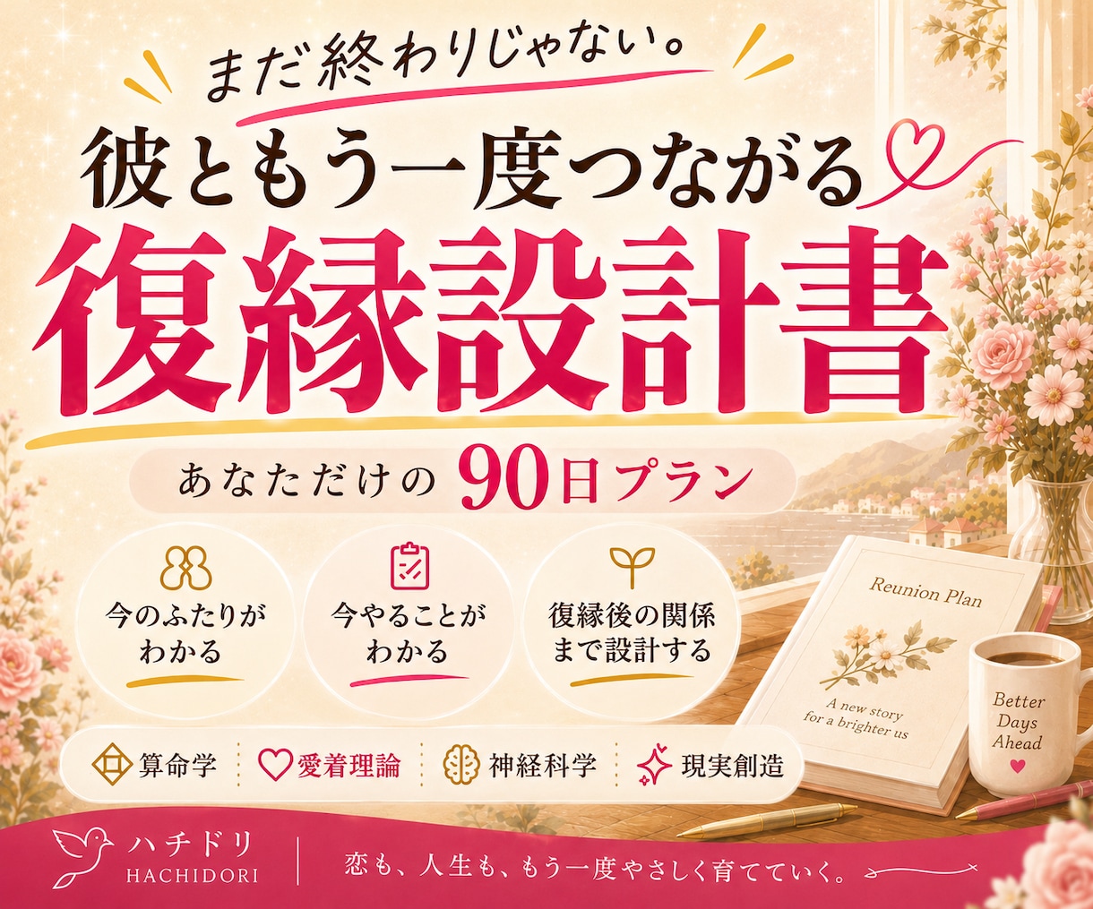 チャット相談付き｜彼を攻略する復縁設計書を作ります 算命学×愛着理論×神経×現実創造で自分と彼を徹底分析して攻略 イメージ1