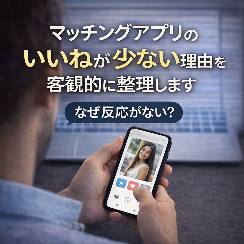 マチアプのいいねが少ない理由を客観的に整理します 感覚ではなく、原因を冷静に見直したい方へ【恋活×婚活】 イメージ1