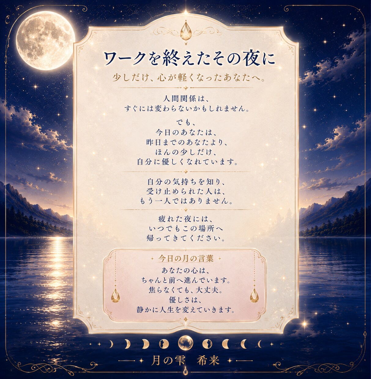 心を癒す月のワークブックをお届けします 書くたびに、本当の自分へ還る時間。 イメージ6