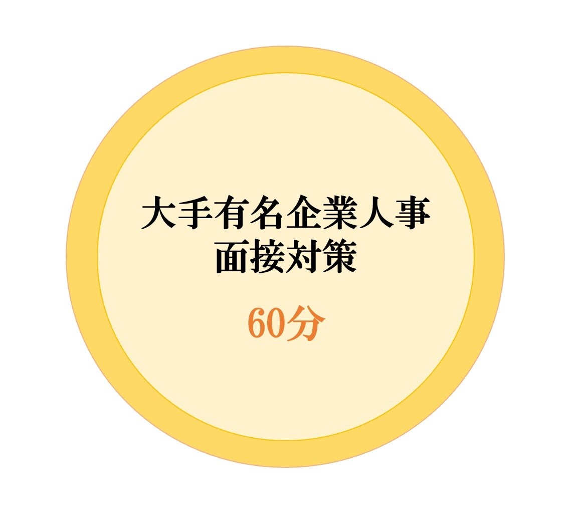 １社／就職活動における面接対策をします 大手有名企業人事採用担当が丁寧に面接対策をします！ イメージ1
