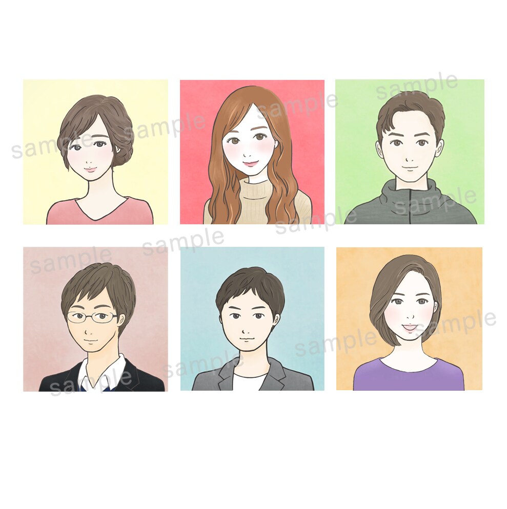 シンプルで優しい雰囲気の似顔絵イラスト作成します SNSアイコンなどで使えるシンプルな似顔絵です イメージ4