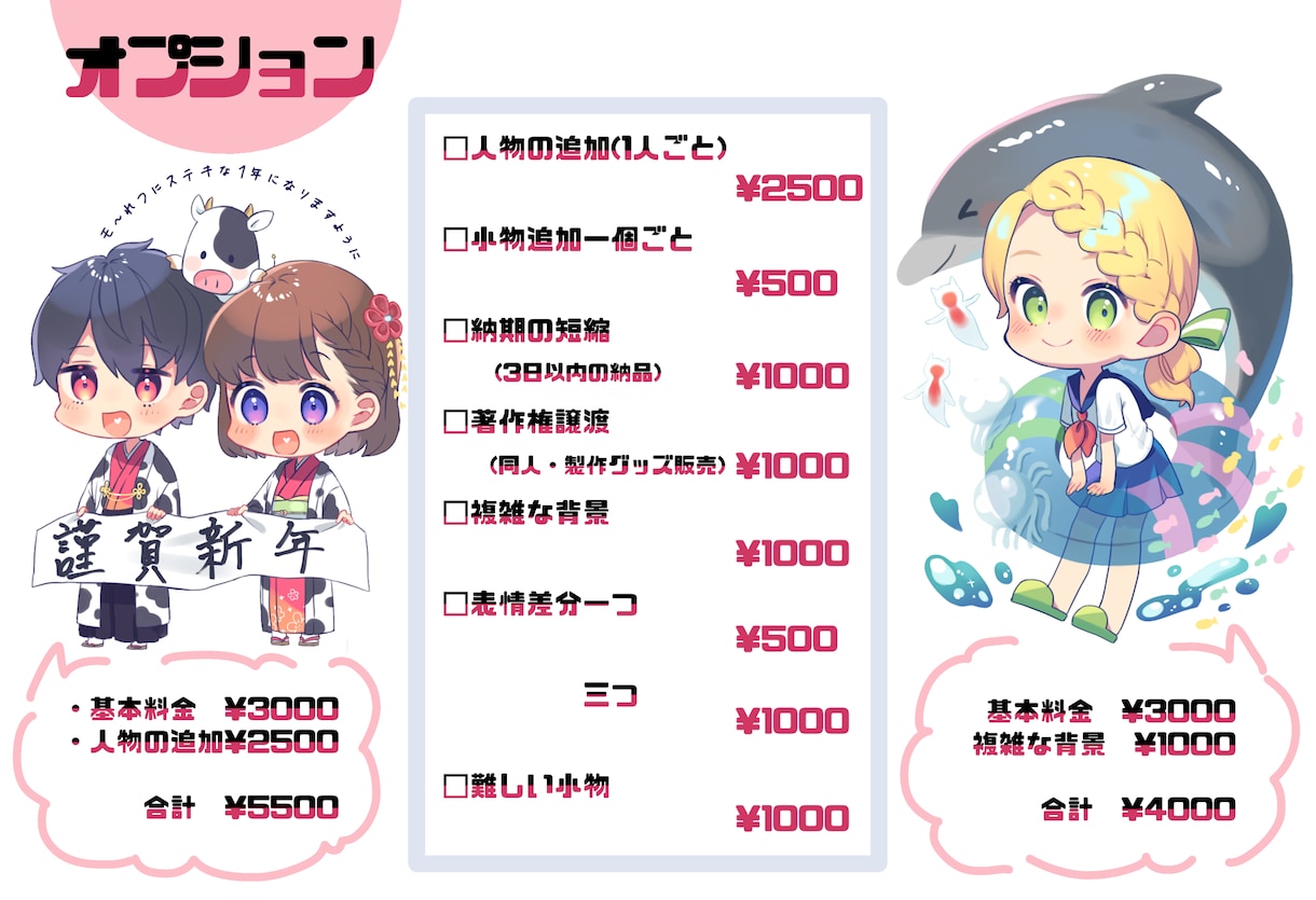 キラキラしたミニキャライラストお描きします さまざまな用途に使えるミニキャラをご提供します！ イメージ3
