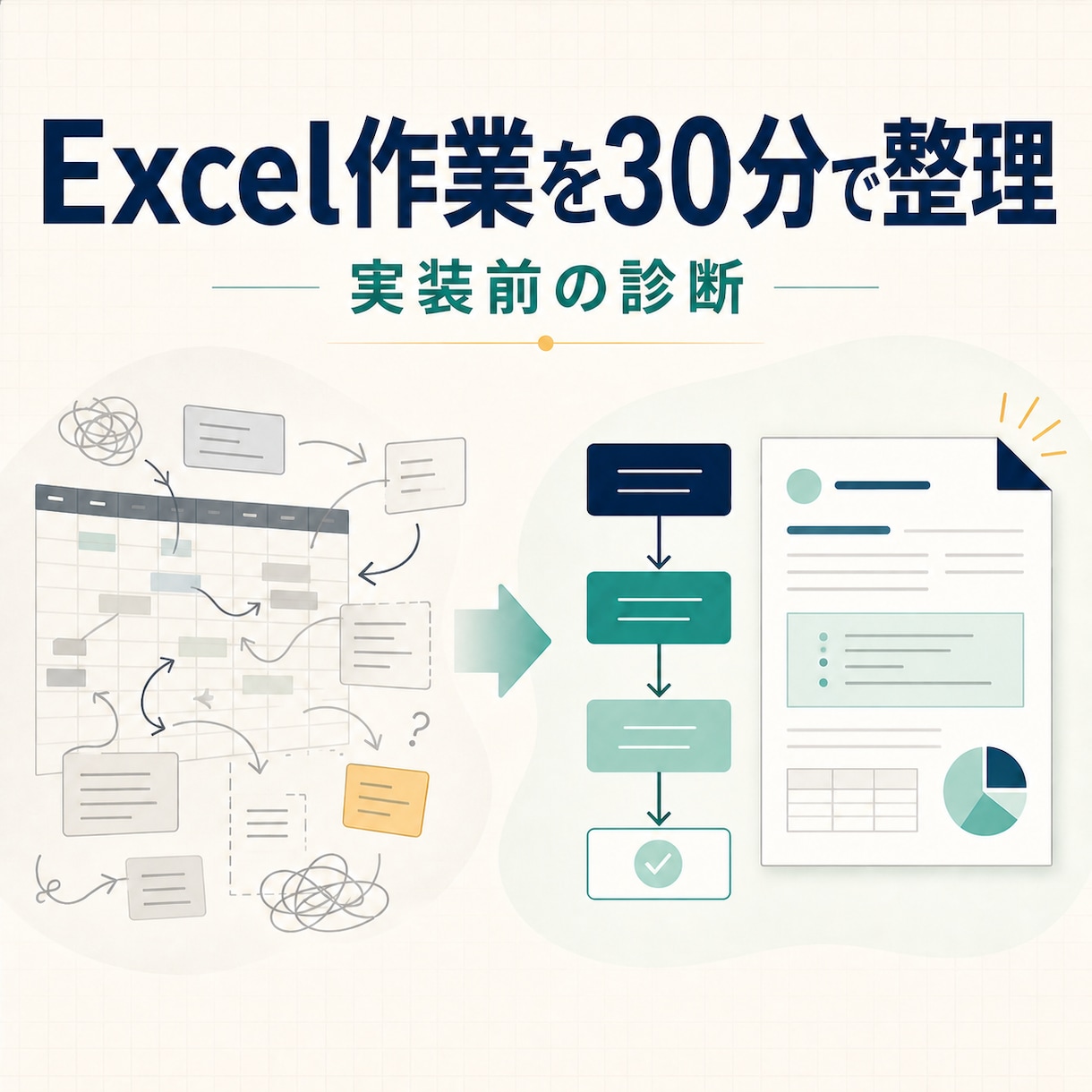 Excel作業を自動化前に30分で整理します 実装前に改善範囲と見積条件を一緒に決めます イメージ1