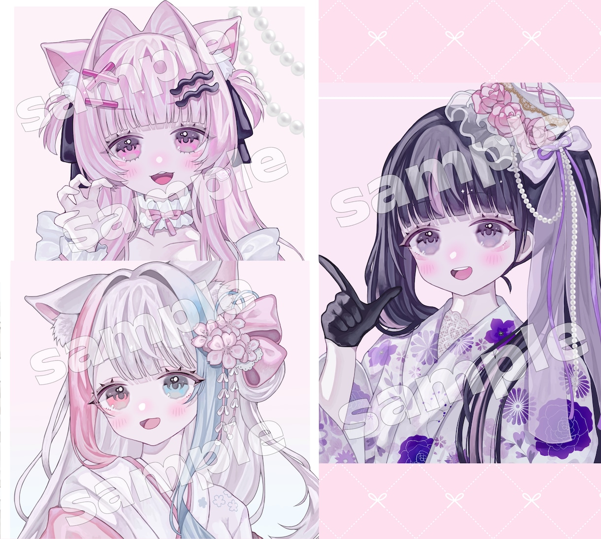 商用◎ゆるふわ透明感！可愛い女の子イラスト描きます アイコン、配信などに使える可愛いイラストをお届けします♪ イメージ7