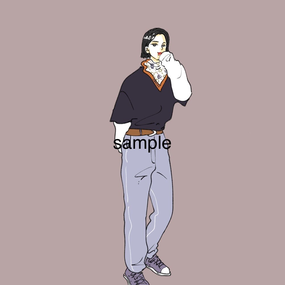 商用OK◎フルカラー 全身イラストをお描きします お洒落でシンプルなSNSアイコン/待ち受け/挿絵etc イメージ3
