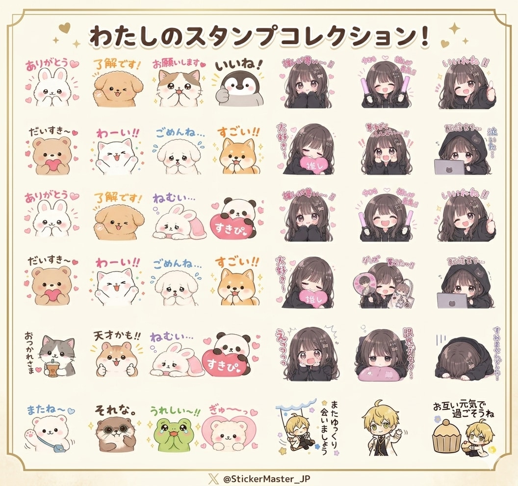 LINEスタンプ作ります 可愛いLINEスタンプ用イラスト制作8〜16枚 イメージ3