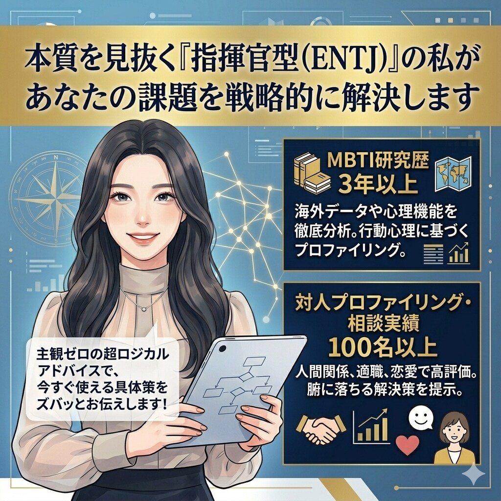 共感だけじゃ終わらない。MBTIで本質を分析します 盲点・矛盾・本当の原因を見抜きます イメージ5