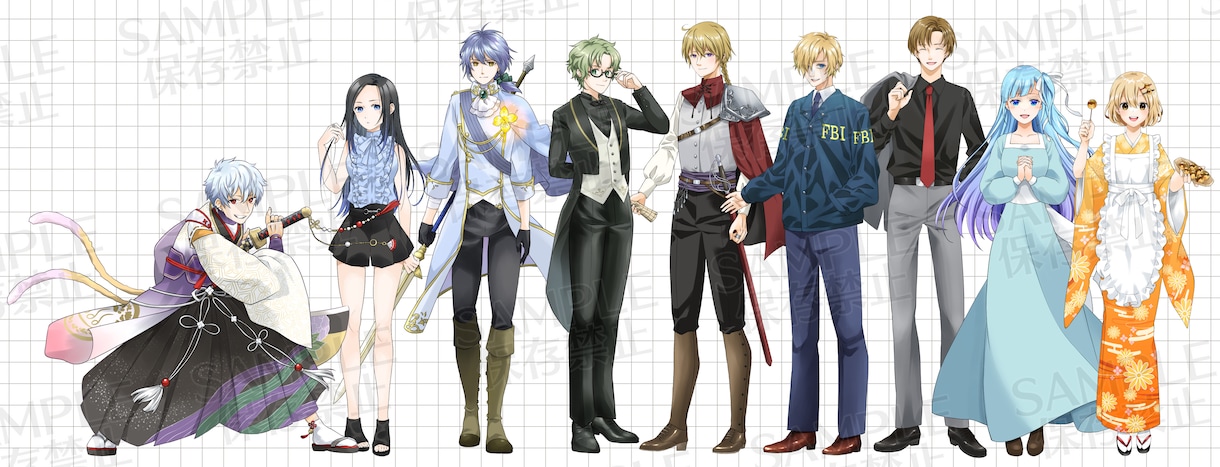 ご希望のイラスト作成いたします 人物絵、花や小物/キャラクターデザイン、衣装デザイン可 イメージ4