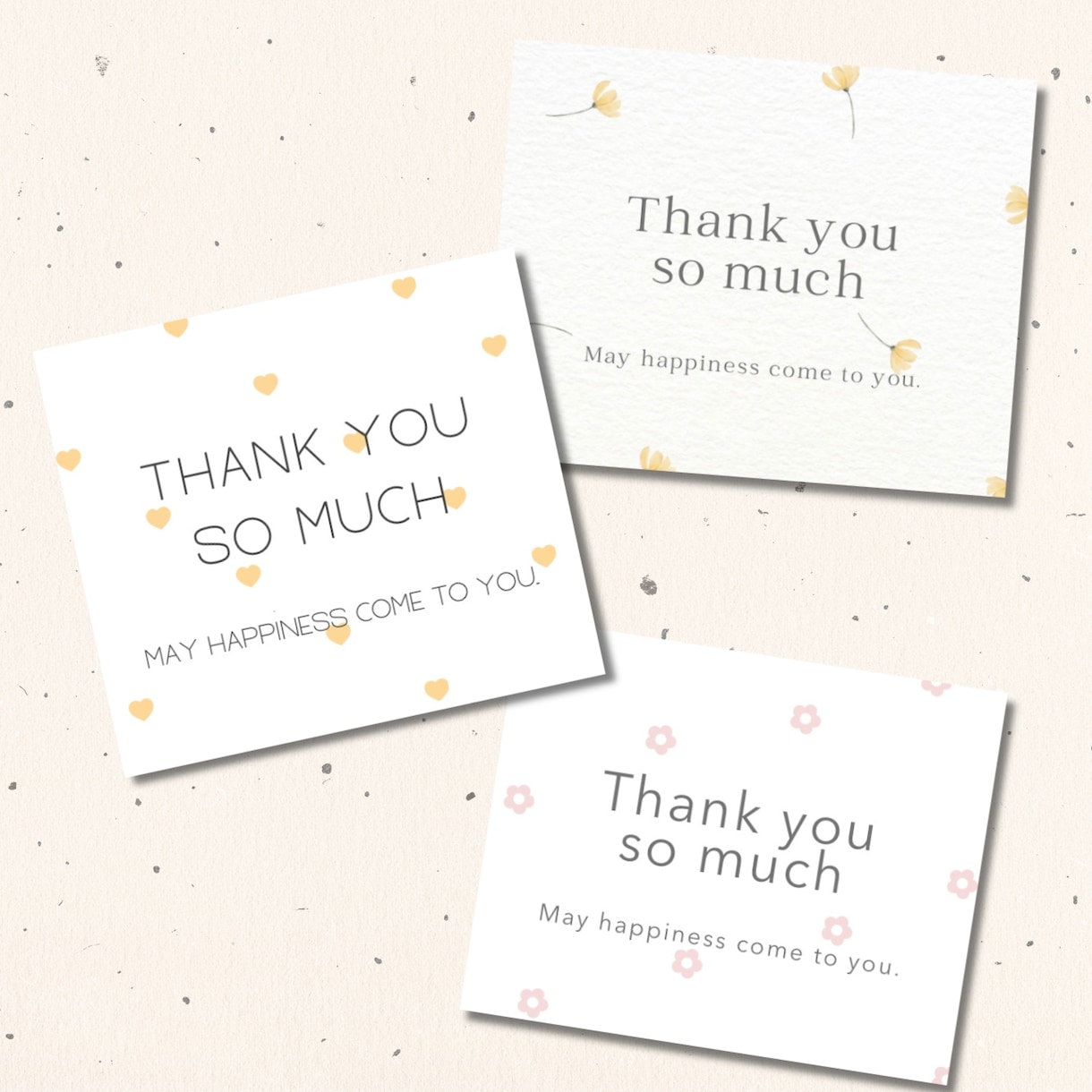 韓国っぽ〇Thank you card作成します 200枚〇サンキューカード、結婚式、商品タグを送料無料にて イメージ1