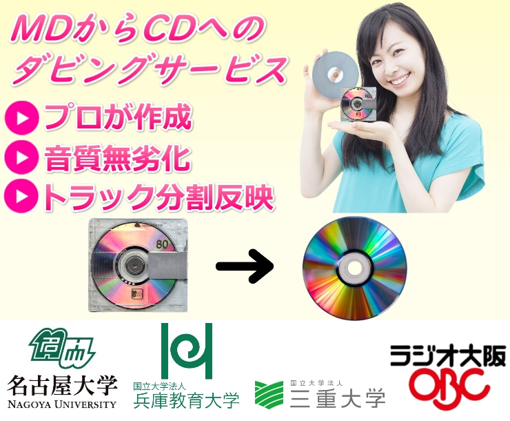 プロがMDからデジタルデータ化・CDを作成します トラック分割反映、無劣化ダビング可能 イメージ1