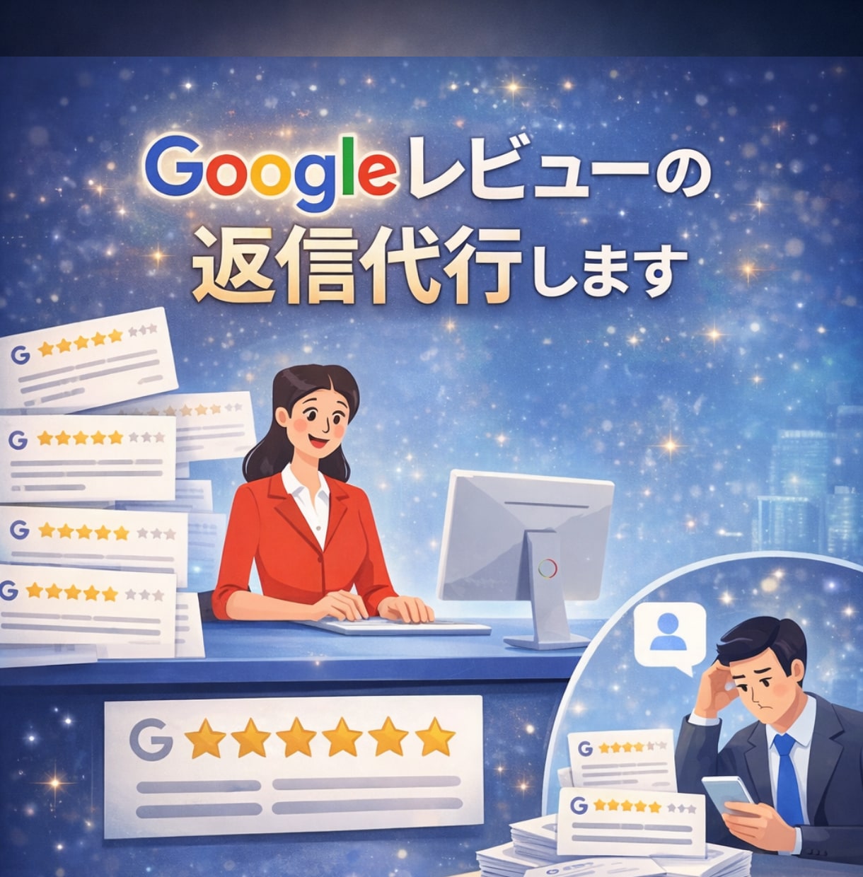 Googleレビューの返信を代行します 丁寧で信頼感のある返信文を作成 イメージ1