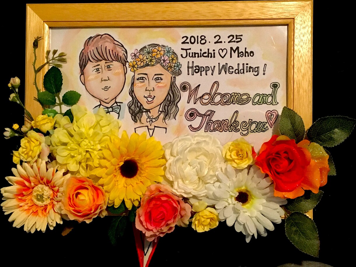 手描き手作りのウェルカムボードをデザインします 結婚式のウェルカムボードや、部屋や玄関に飾るのにオススメです イメージ3