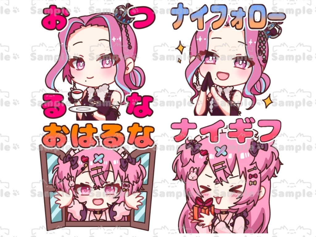 TikTok配信で使えるスタンプ作成します 可愛いミニキャラで作るオリジナルスタンプです！ イメージ2