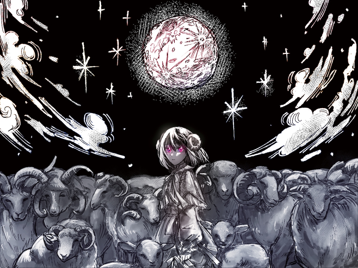 背景と人物を描いた世界観重視の一枚絵を制作します 本の表紙やサムネイルに使用できるようなイラスト イメージ2