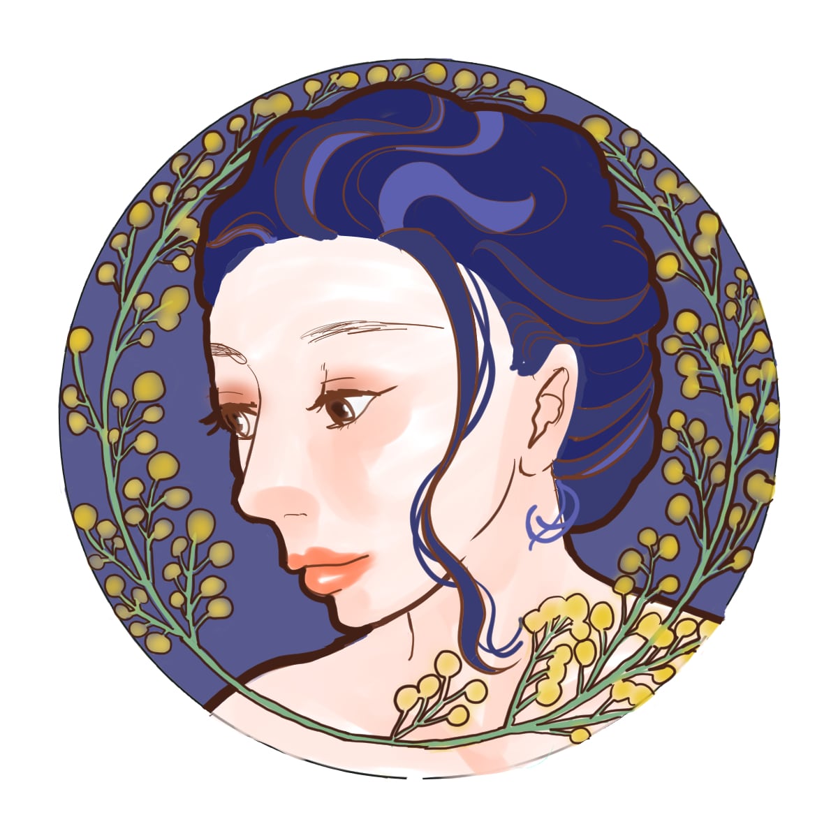 あなただけのミュシャ風アイコン描きます あなたのお好きな花，色を取り入れたミュシャ風のアイコン。 イメージ2