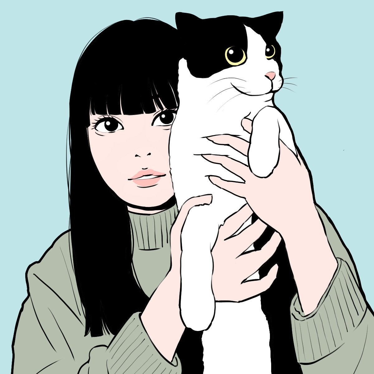 おしゃれな線画の似顔絵イラスト書きます SNSアイコン、ウェルカムボード、オリジナルグッズなど イメージ4