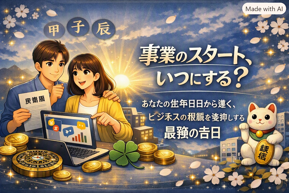 四柱推命で最高のスタートを切る開始日を教えます あなたの誕生日から導く、ビジネスの飛躍を後押しする最強の吉日 イメージ1