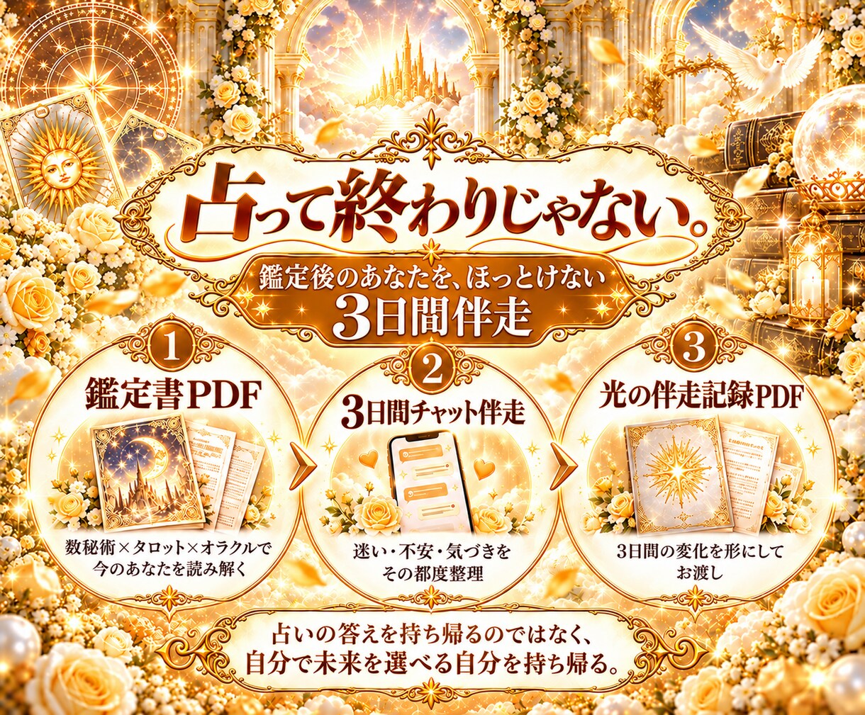 相手の気持ちを占い3日間あなたに伴走します 彼の答えを探し続ける恋愛から、自分で未来を選ぶ光の毎日へ イメージ5
