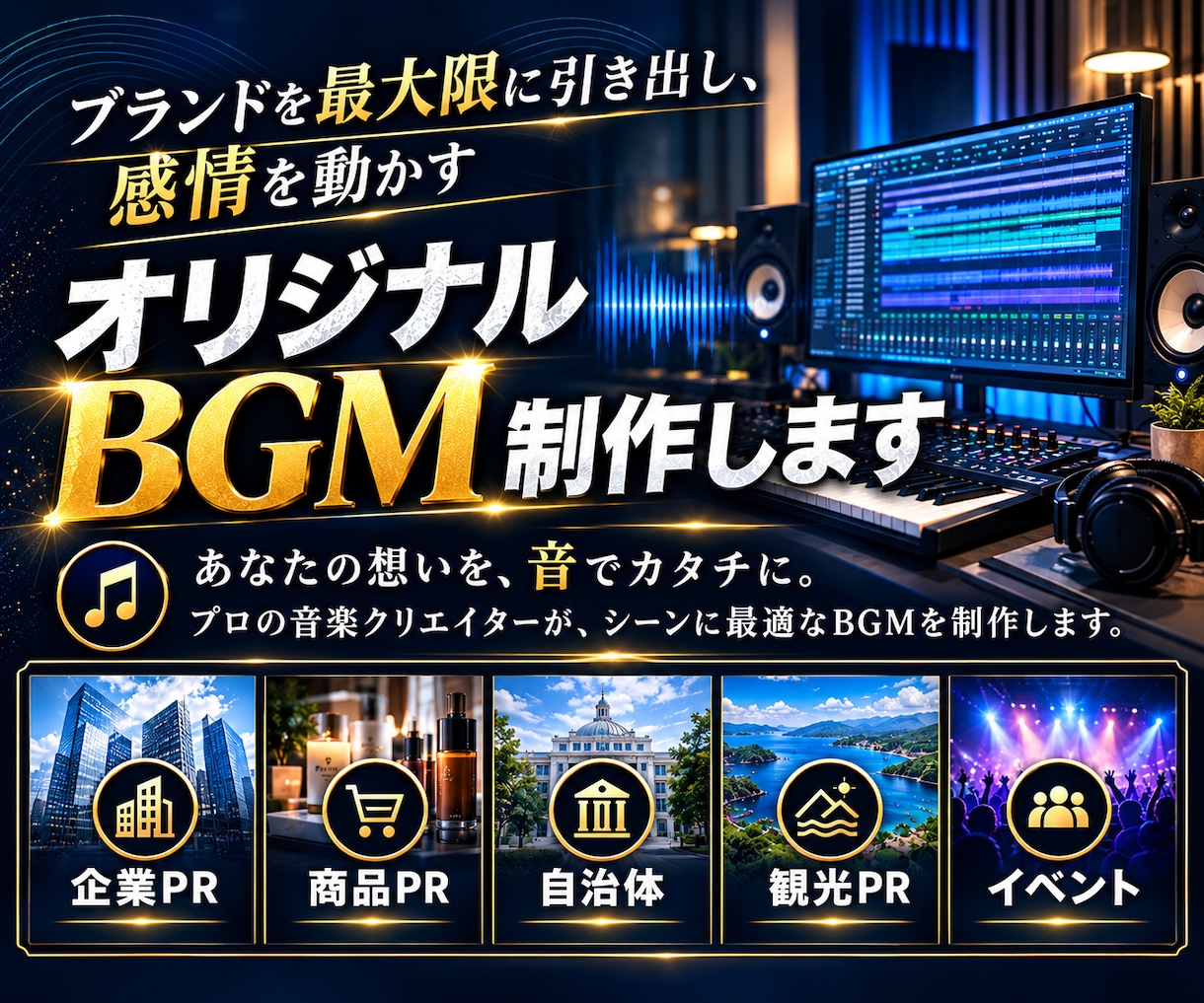 ブランド価値を最大限に引き出すBGM制作します 感情を動かし、あなたの思いを「音」に イメージ1