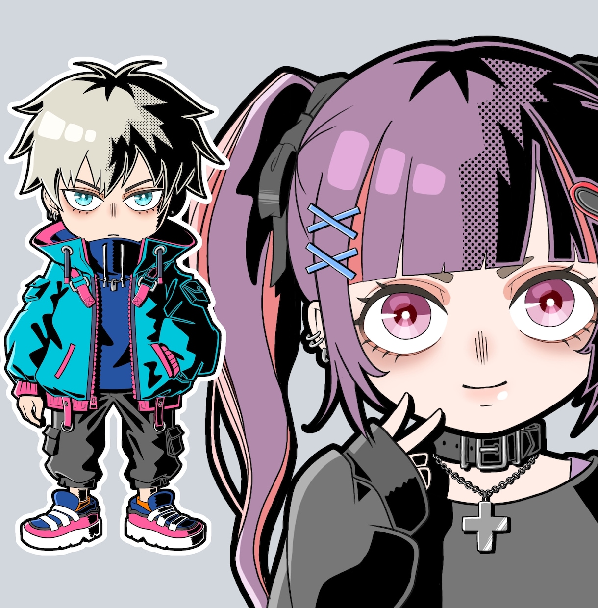 可愛くてかっこいい印象に残るキャライラスト描きます 立ち絵、Vtuberさん、ヘッダー、サムネ、動画・配信にも◎ イメージ1