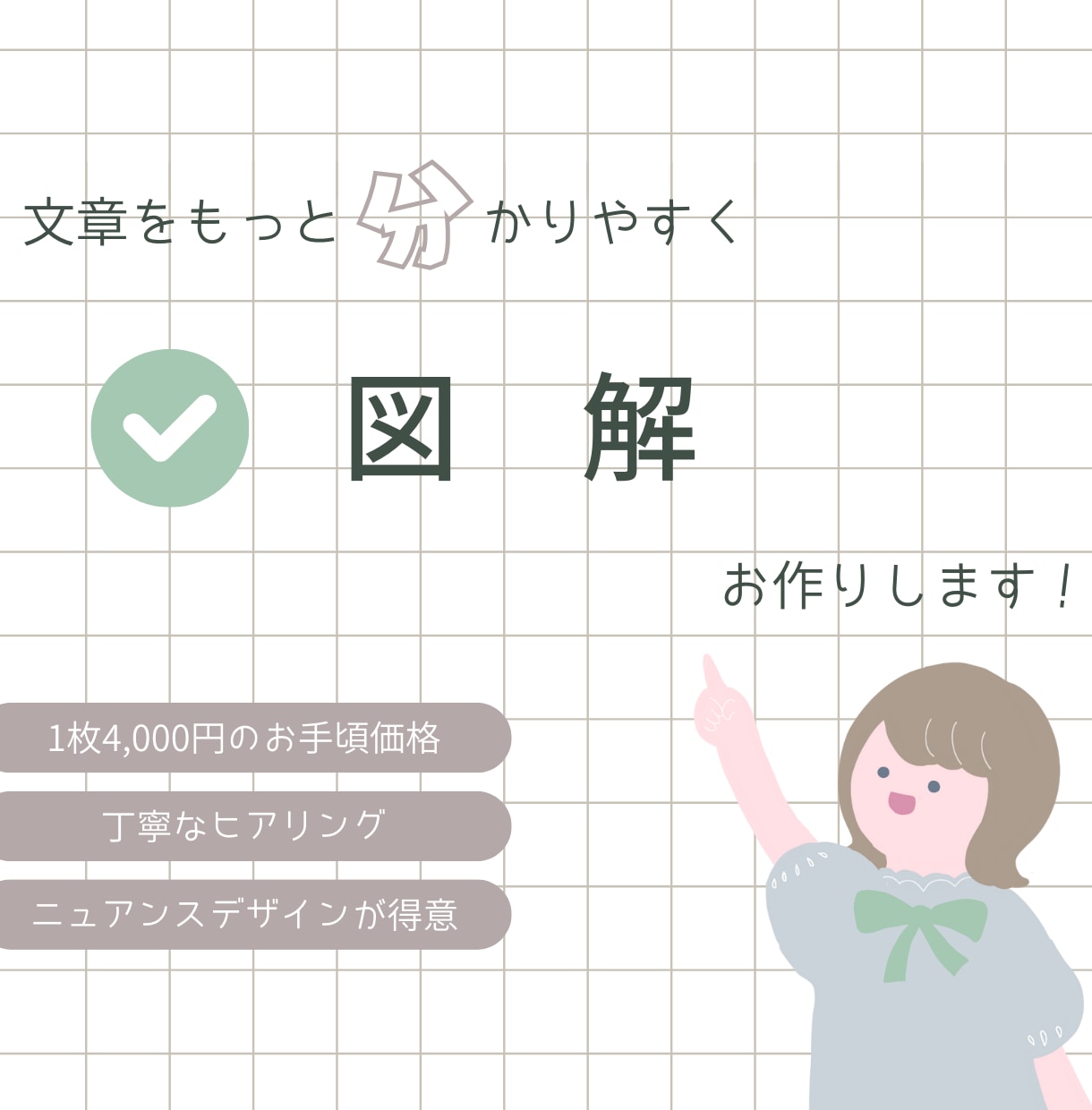 文章をもっと分かりやすく【図解】お作りします くすみカラーを使った“伝わる”デザインが得意です♩ イメージ1
