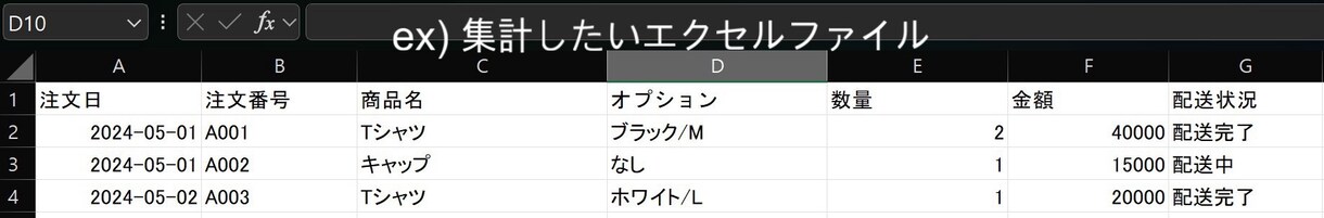 面倒なエクセル集計、クリック1回で自動化します 売上・数量・配送状況などを一括で整理します。カスタマイズOK イメージ1