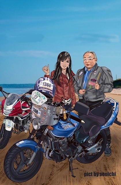 愛車（バイク）とオーナーさんの似顔絵を描きます プレゼント、観賞用、チームシールなど イメージ4