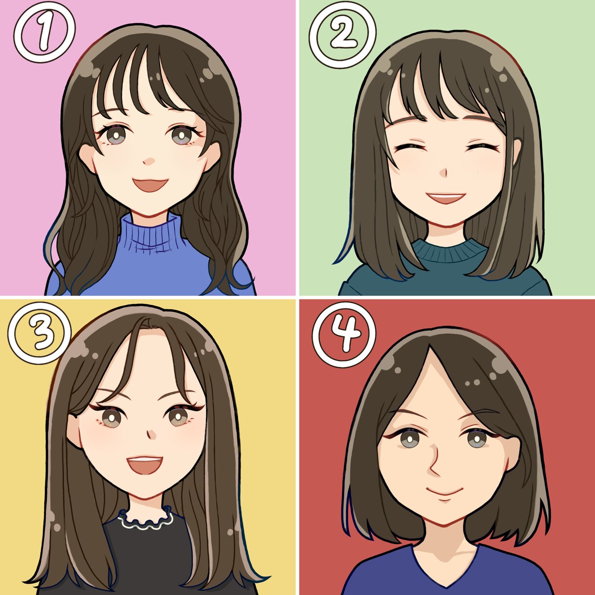 シンプルデフォルメ★好印象な似顔絵描きます リアルすぎずアニメっぽすぎない絵柄でほどよく似せます！ イメージ2