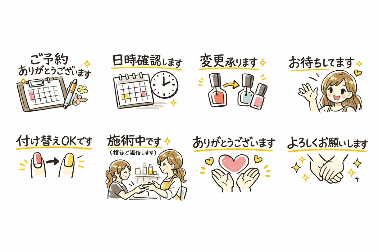 美容室・サロン向けLINEスタンプ作ります 予約対応が楽になる接客スタンプです♡ イメージ2