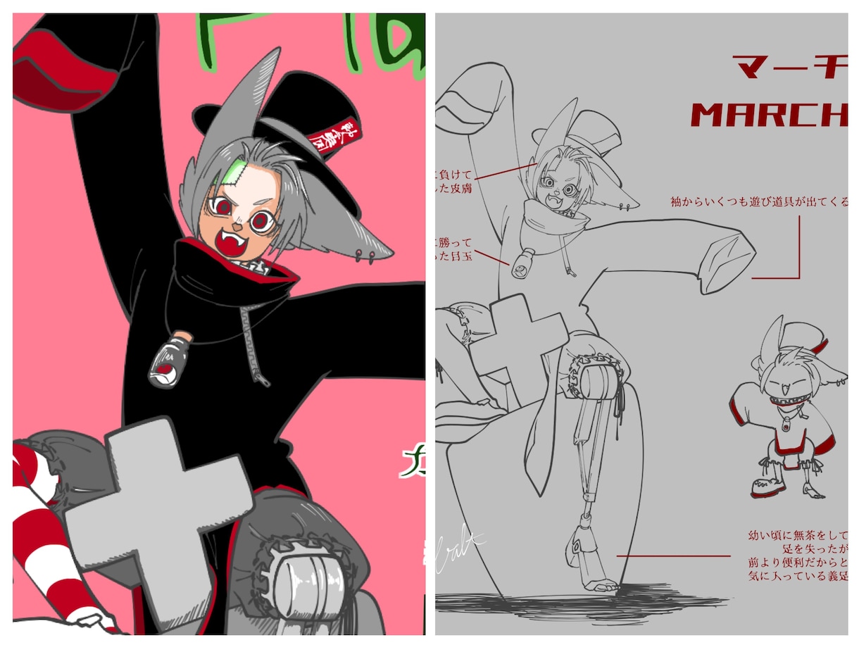 TRPG/Vtuber用キャラクターデザインします キャラデザ/立ち絵/一枚絵/三面図/漫画多ジャンル対応可 イメージ2