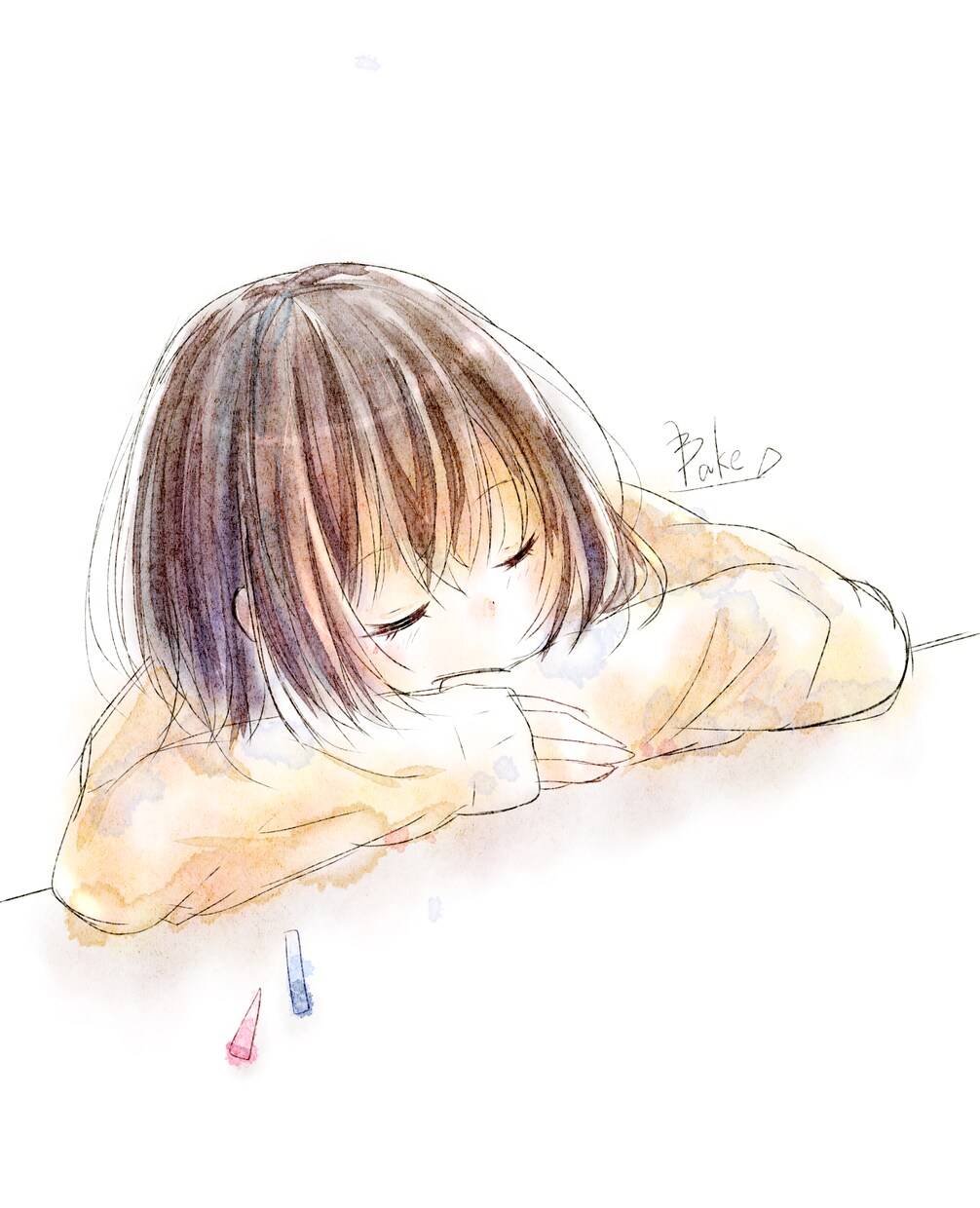 水彩風イラスト描きます 水彩塗りで柔らかなアイコン、1枚絵、夢絵等描きます！ イメージ6