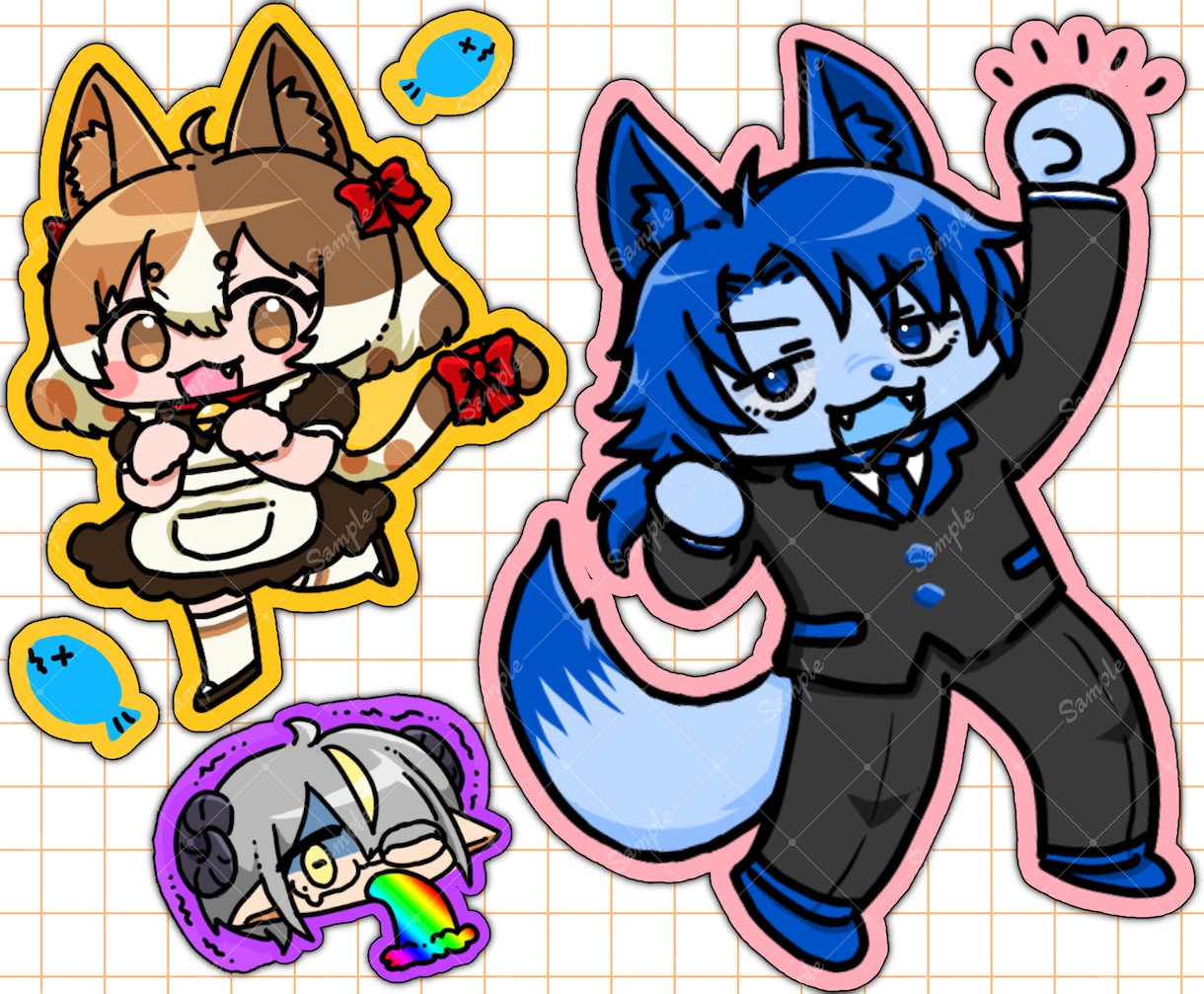 お急ぎOK！格安でかわいいSDキャラお描きします お急ぎOK！Vtuberや配信の動画素材やスタンプ・グッズに イメージ2