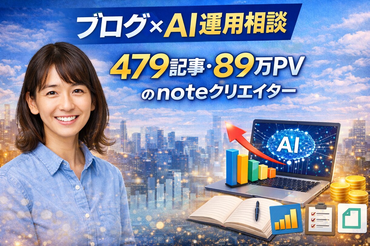 ブログ×AI運用相談｜記事量産方法を考案します 479記事執筆のnoteクリエイターが戦略立案 イメージ1