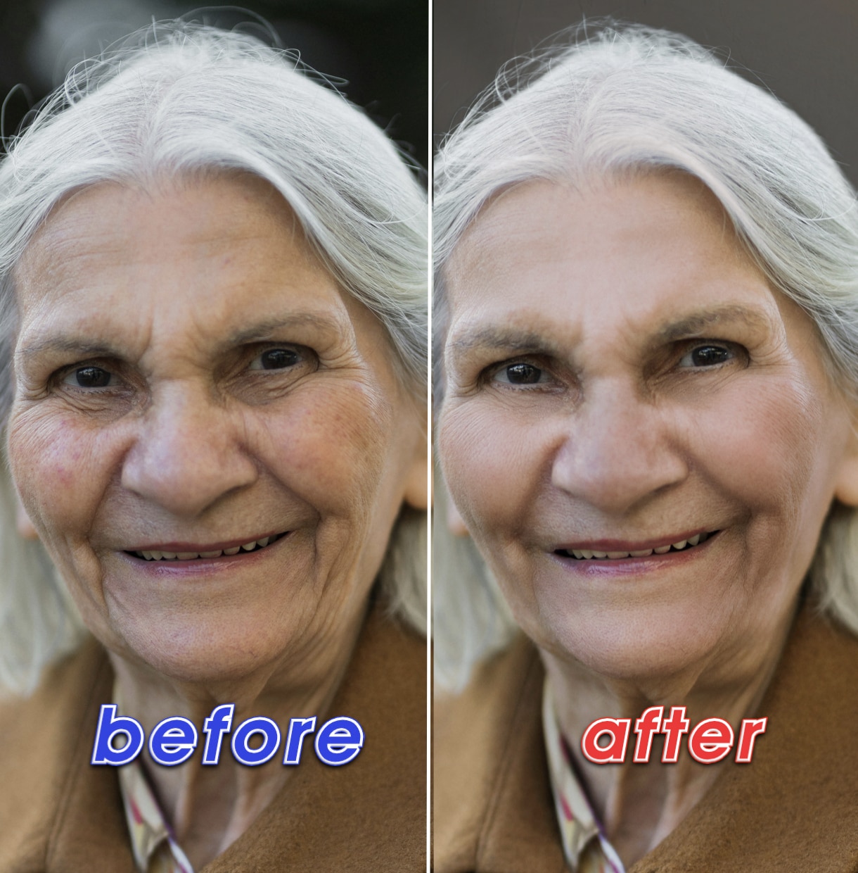 補正が解らない精度の顔写真補正・レタッチ加工します 若い方からお年寄りまで実際に会っても不自然でないポートレート イメージ10