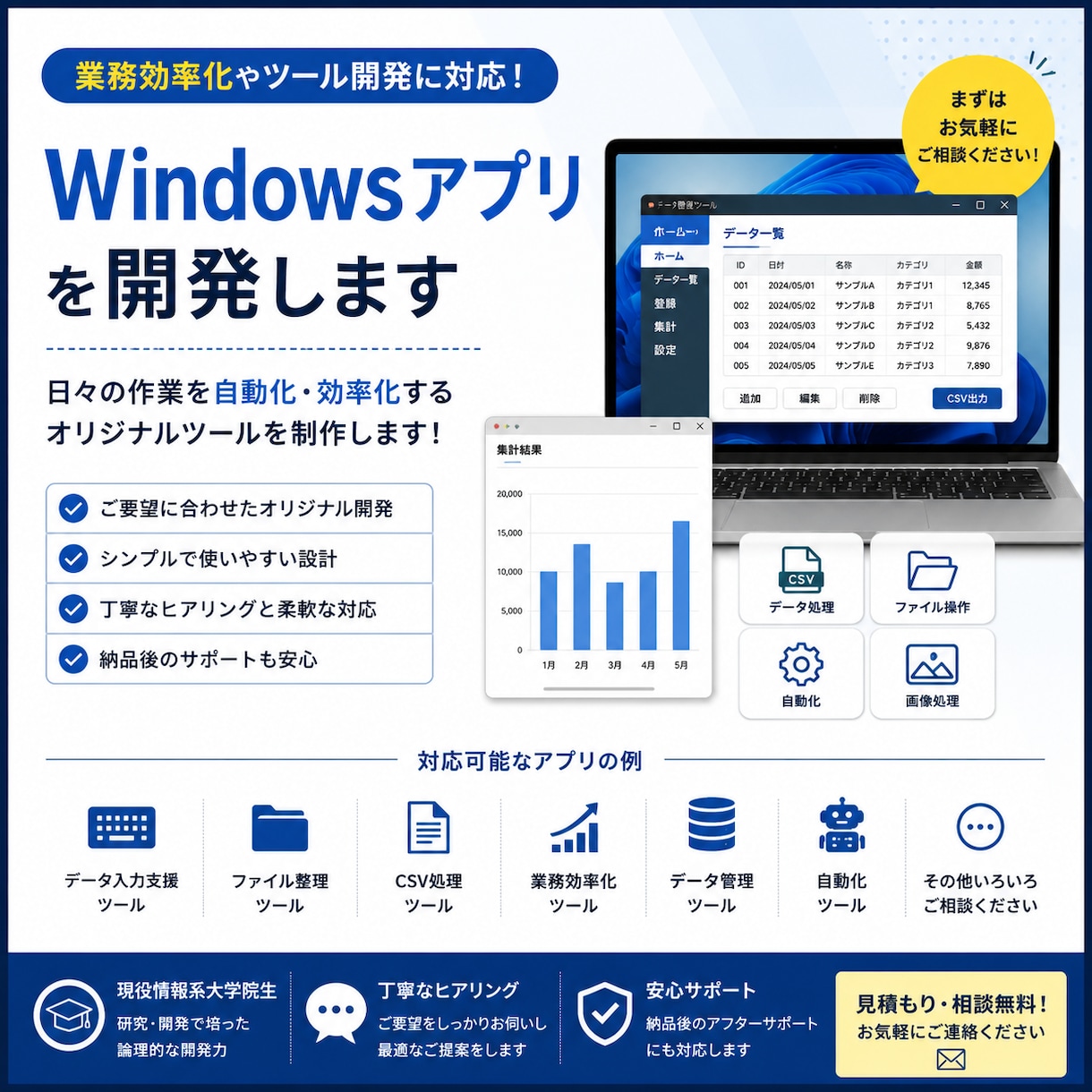 Windowsアプリを開発します 業務効率化やツール開発に対応します イメージ1