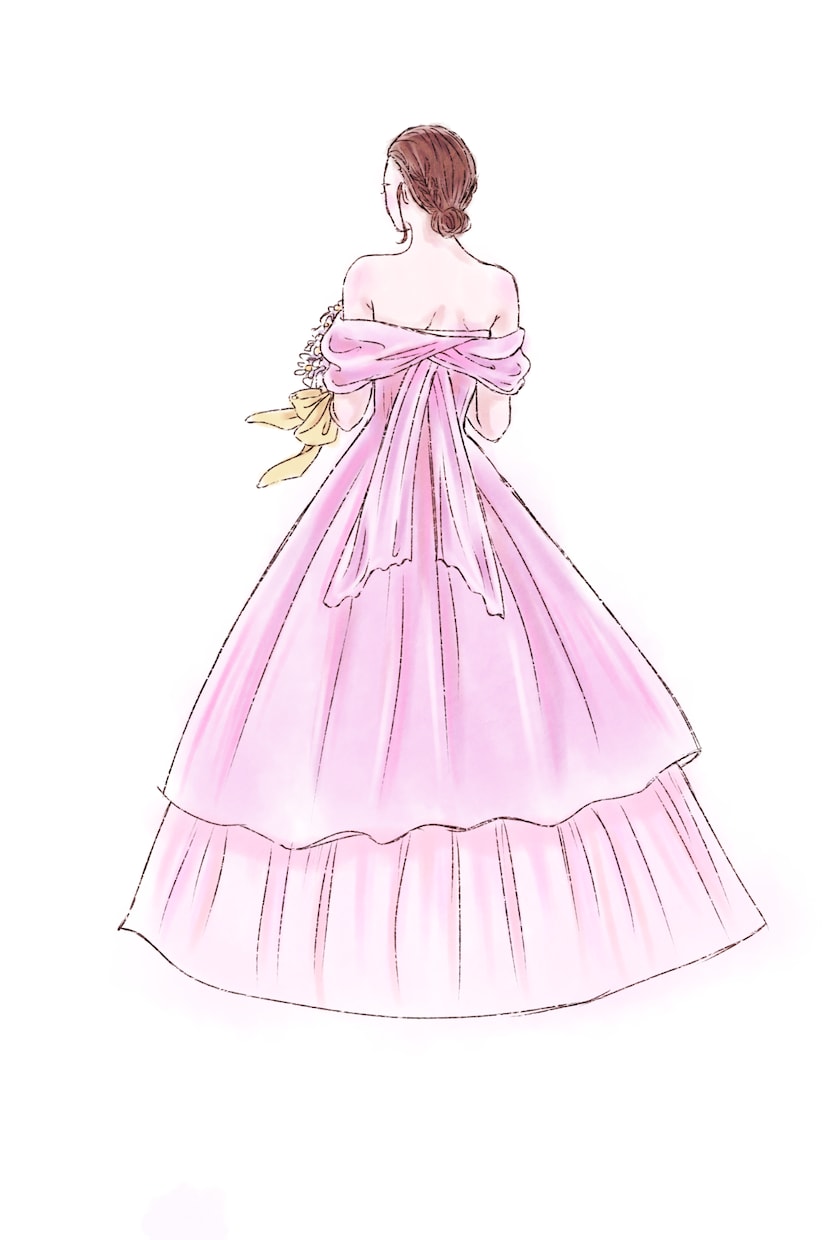 ドレス色当てクイズでのイラストを描きます 水彩画風でおしゃれで優しい雰囲気 イメージ2